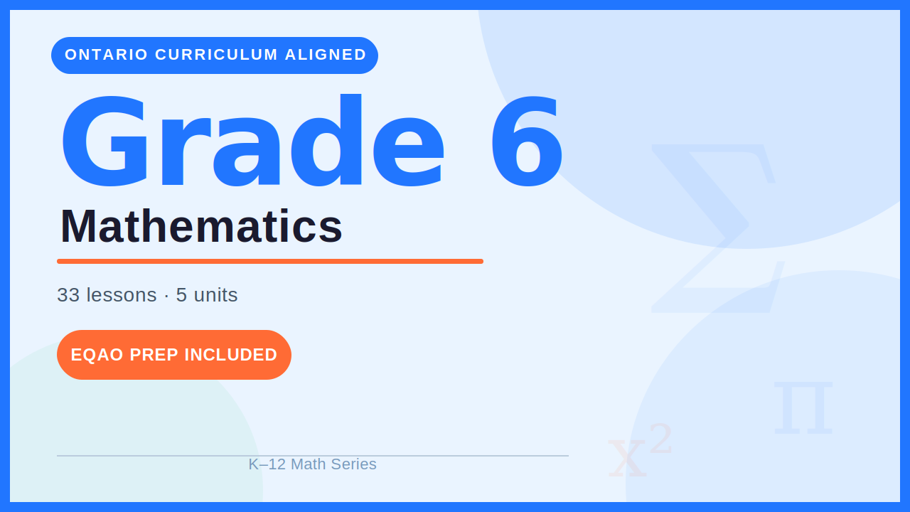 K-12 Math Series (Grade 6)